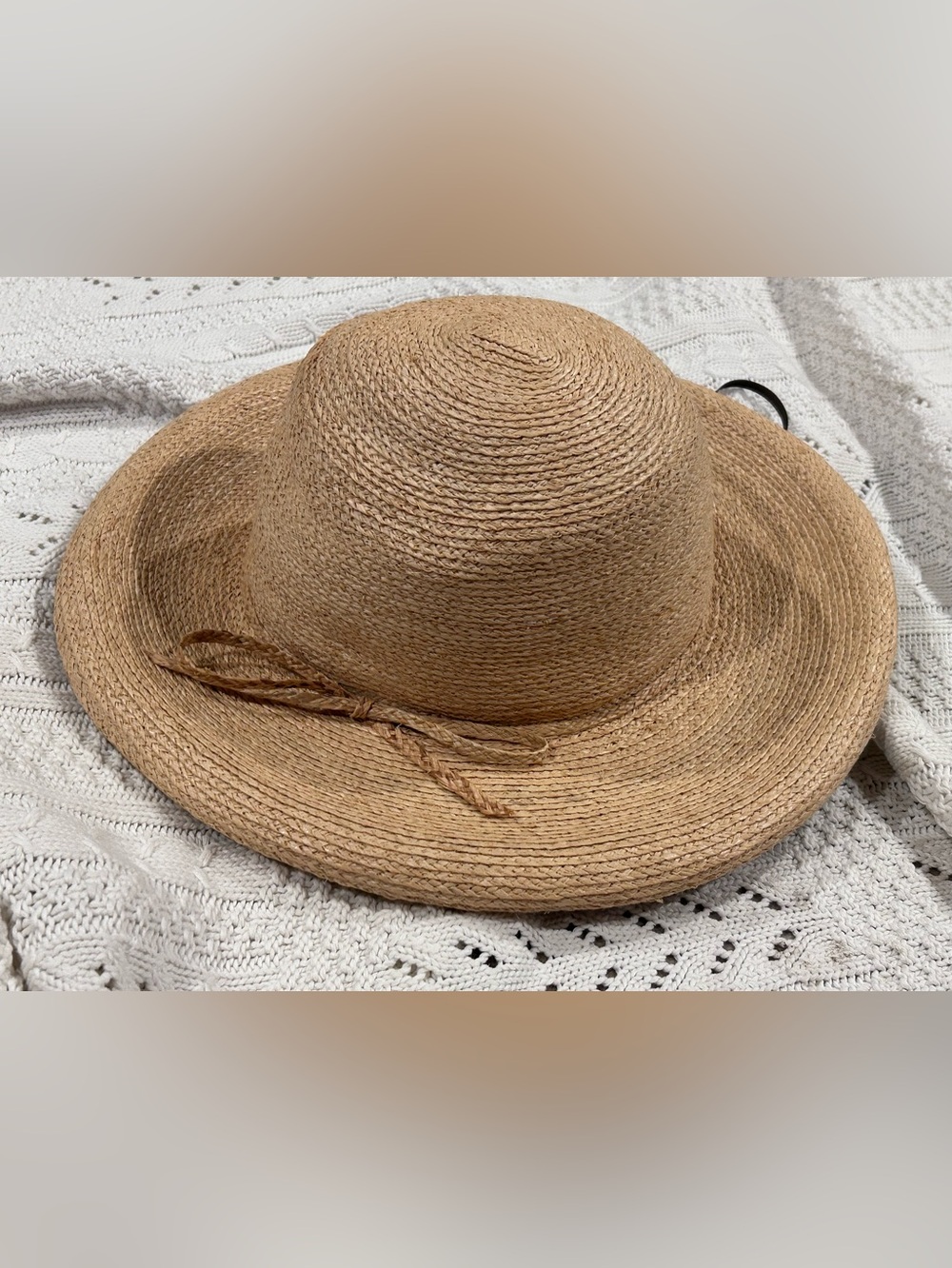 Tilley Rafia Size Small Wide Brim Straw Sun Hat - Natural